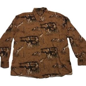 Magellan Sportswear Camo Deer Button Down Shirt